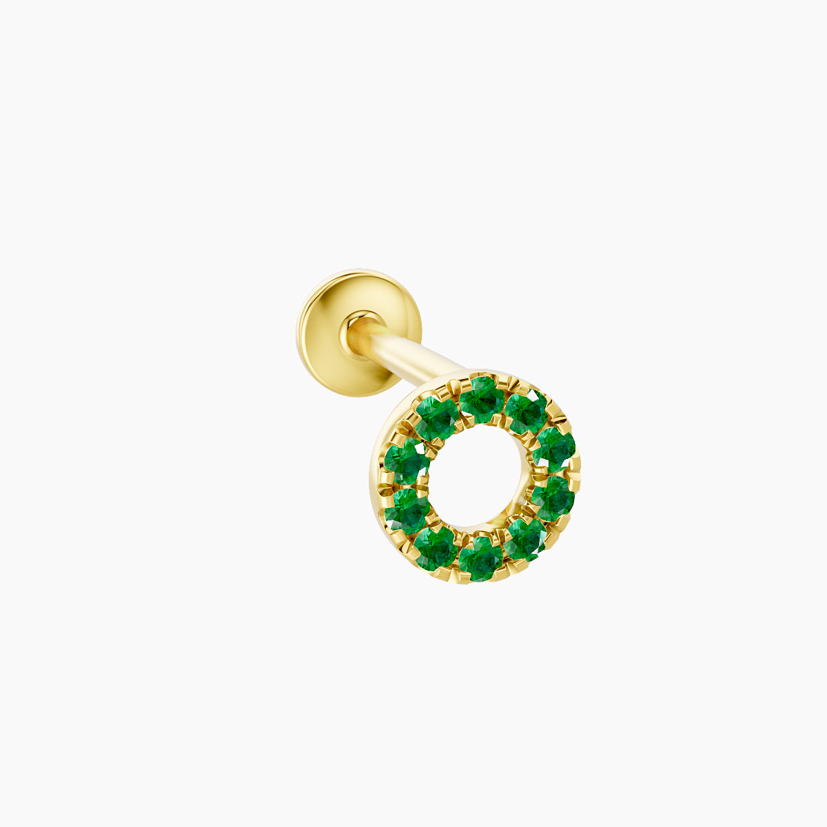 Sulis | 18k Yellow Gold 8 mm 5 mm Emerald Piercing