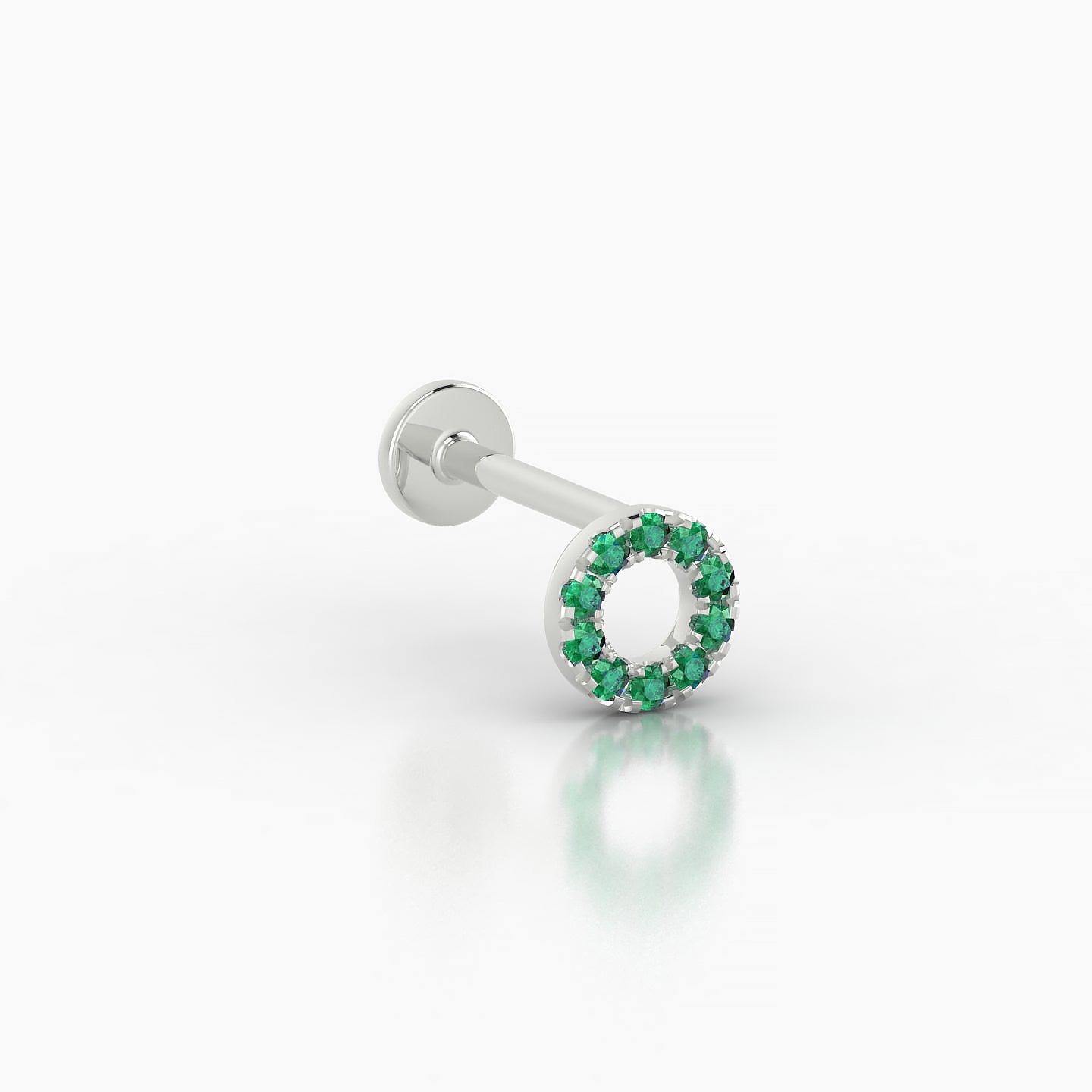 Sulis | 18k White Gold 5 mm 8 mm Emerald Piercing