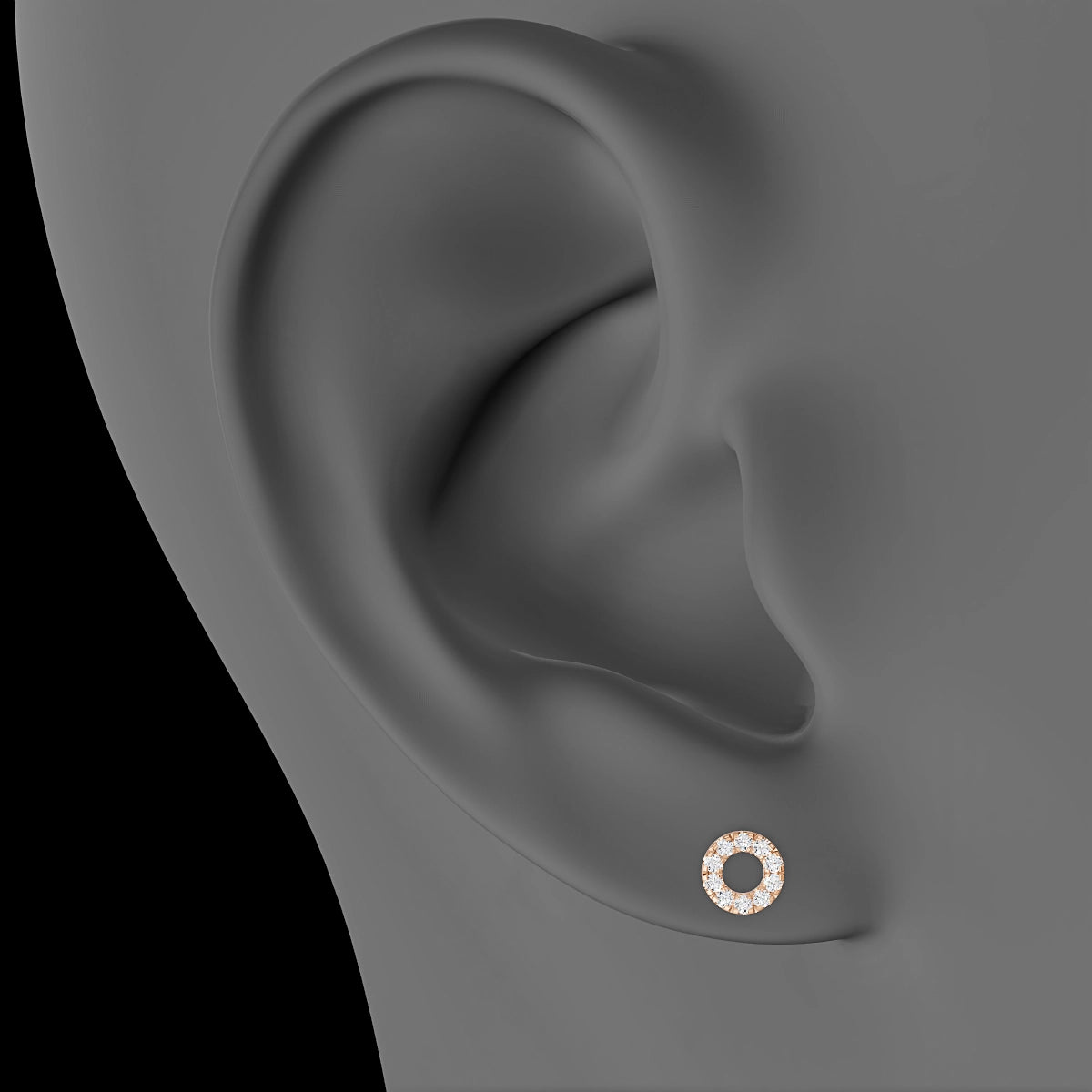 Sulis | 18k Rose Gold 5 mm Diamond Earring
