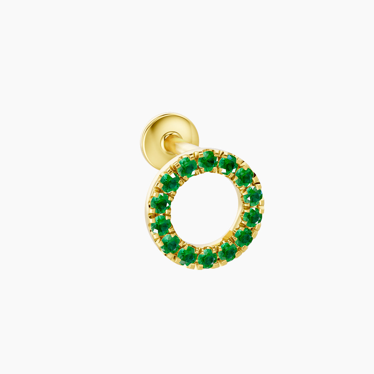 Sulis | 18k Yellow Gold 5 mm 6.5 mm Emerald Piercing