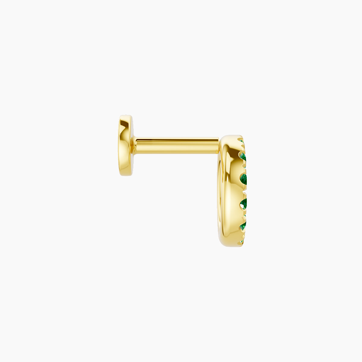 Sulis | 18k Yellow Gold 5 mm 6.5 mm Emerald Piercing