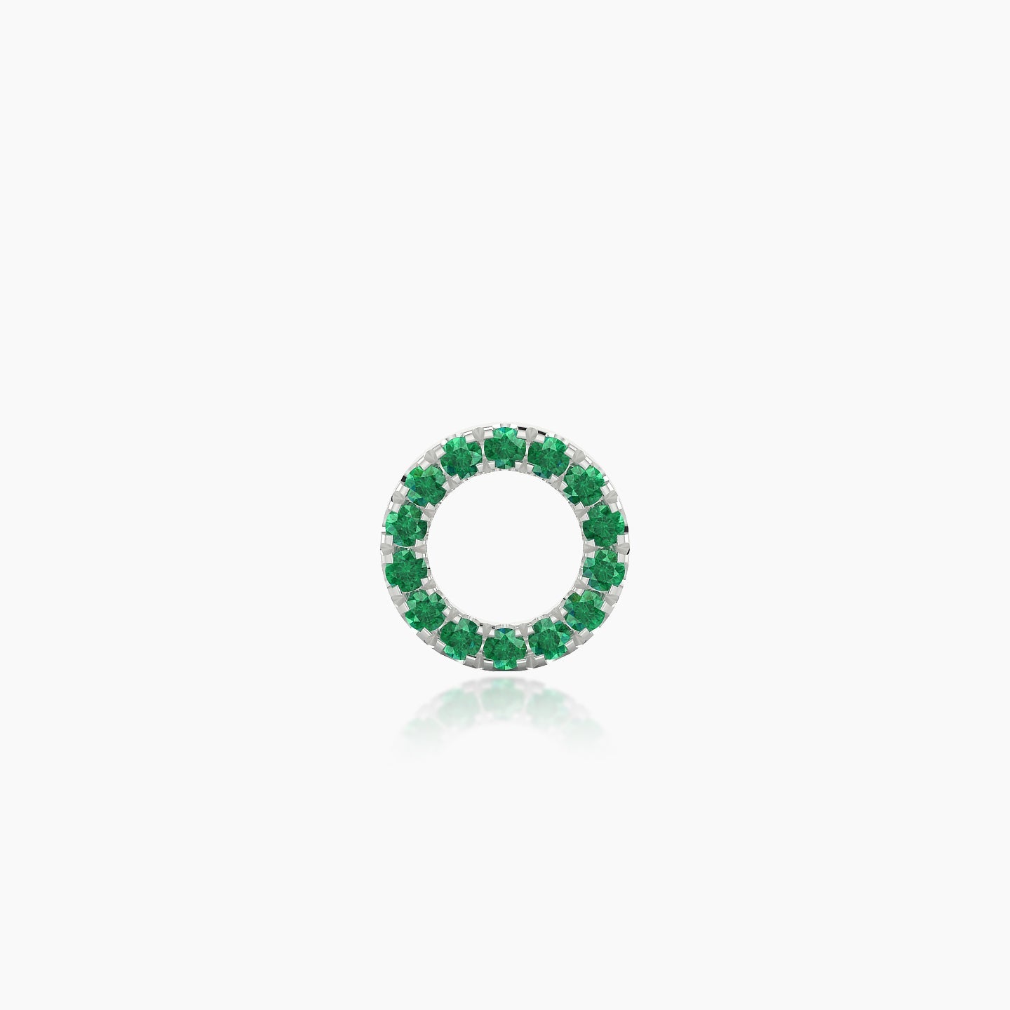 Sulis | 18k White Gold 6.5 mm 5 mm Emerald Piercing