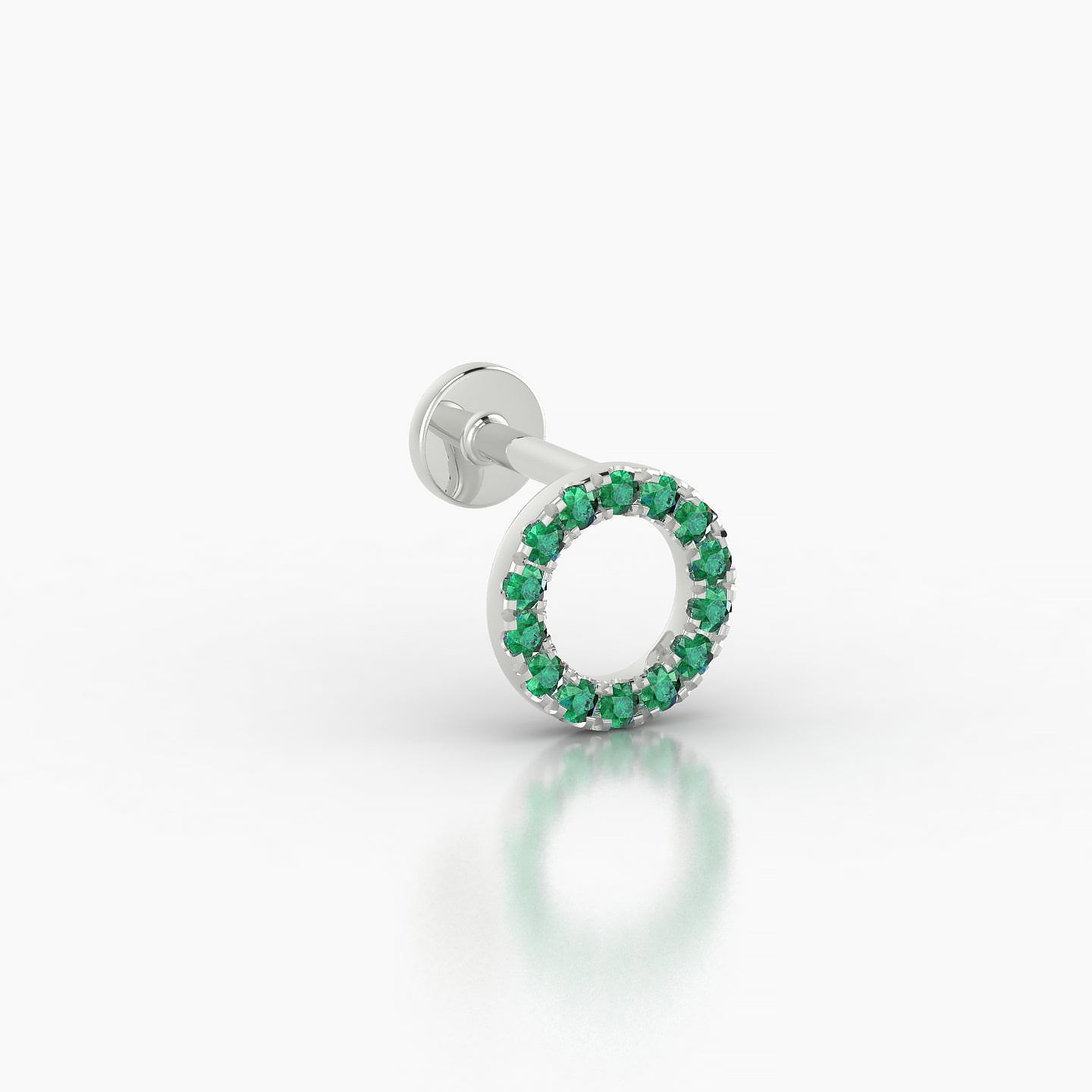 Sulis | 18k White Gold 6.5 mm 5 mm Emerald Piercing