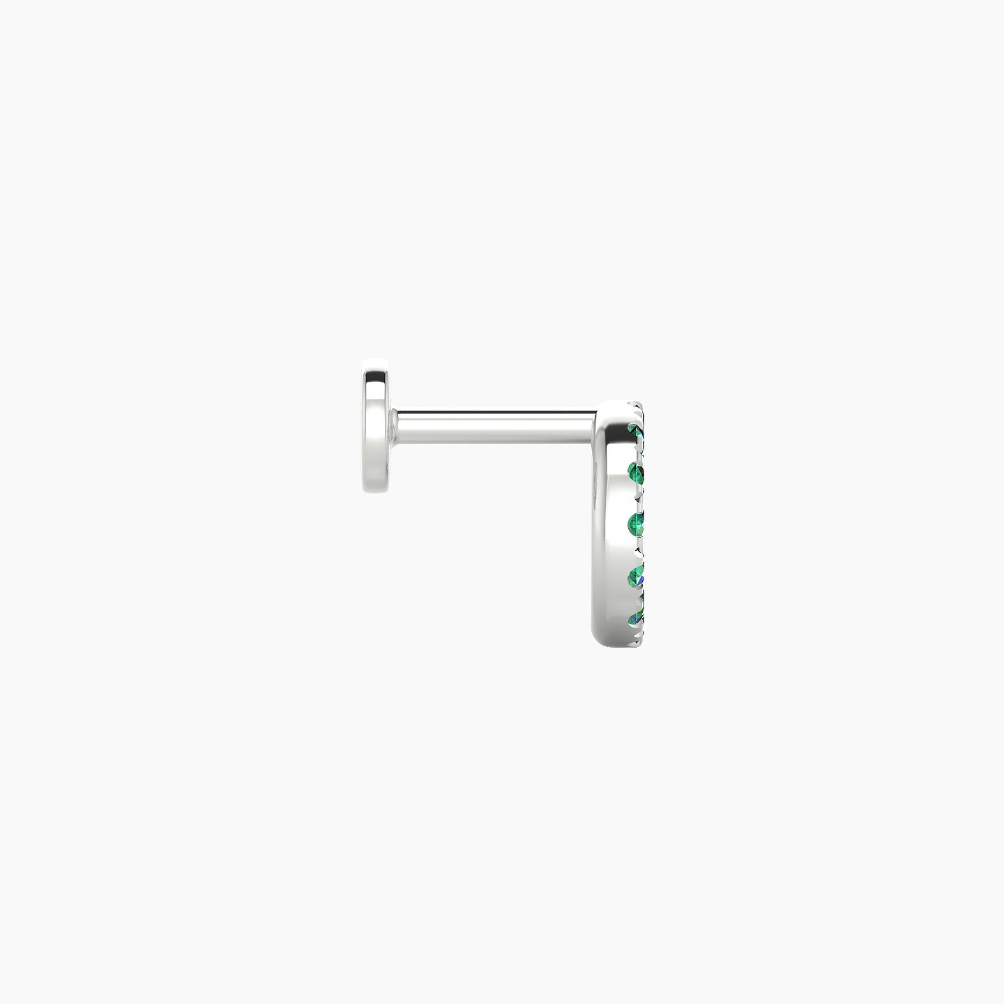 Sulis | 18k White Gold 6.5 mm 5 mm Emerald Piercing