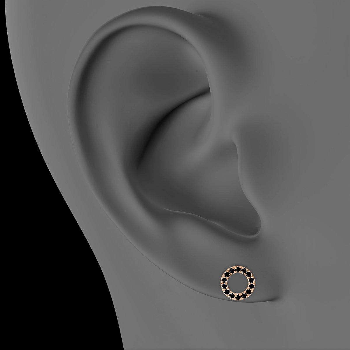 Sulis | 18k Rose Gold 6.5 mm 6.5 mm Black Diamond Piercing