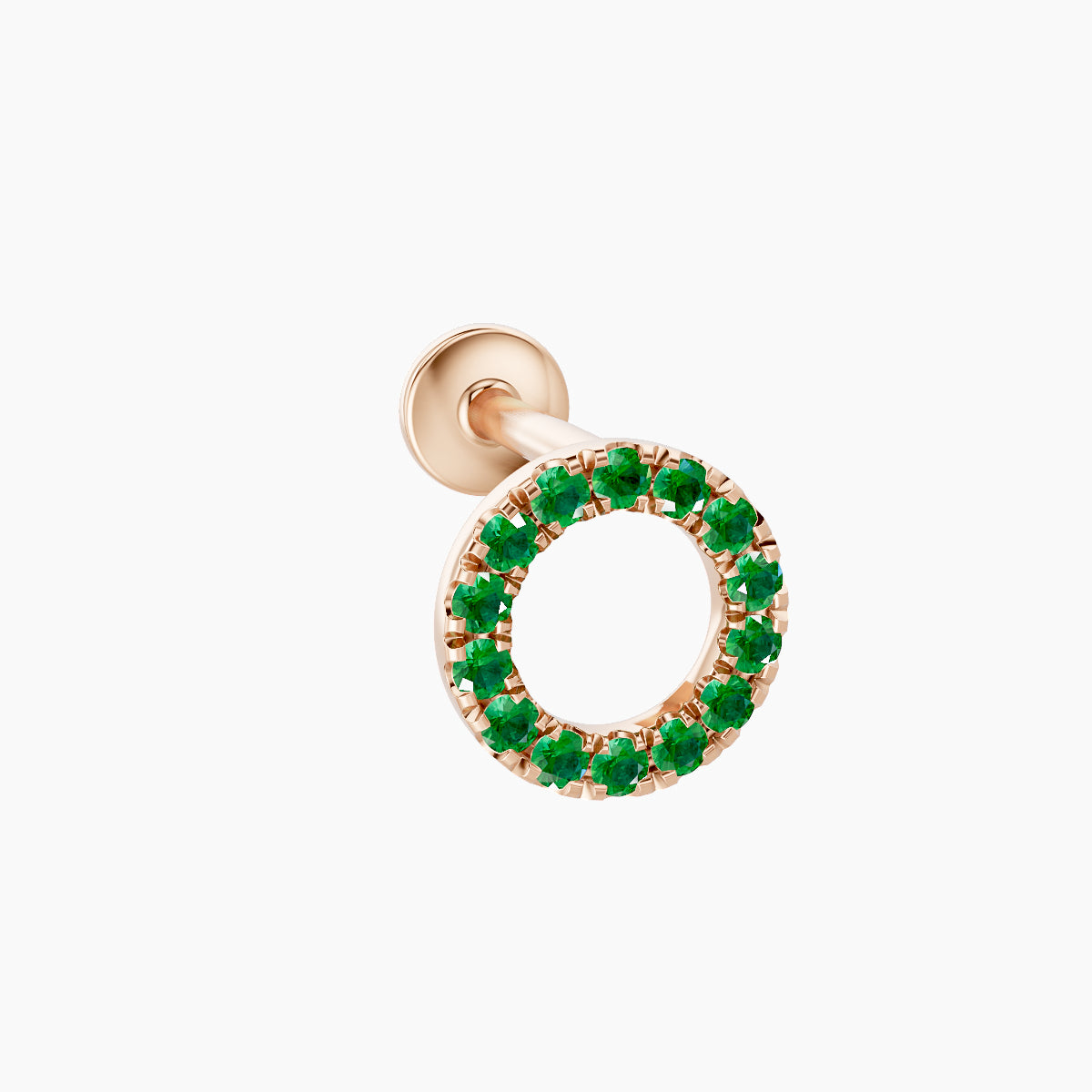 Sulis | 18k Rose Gold 6.5 mm 6.5 mm Emerald Piercing