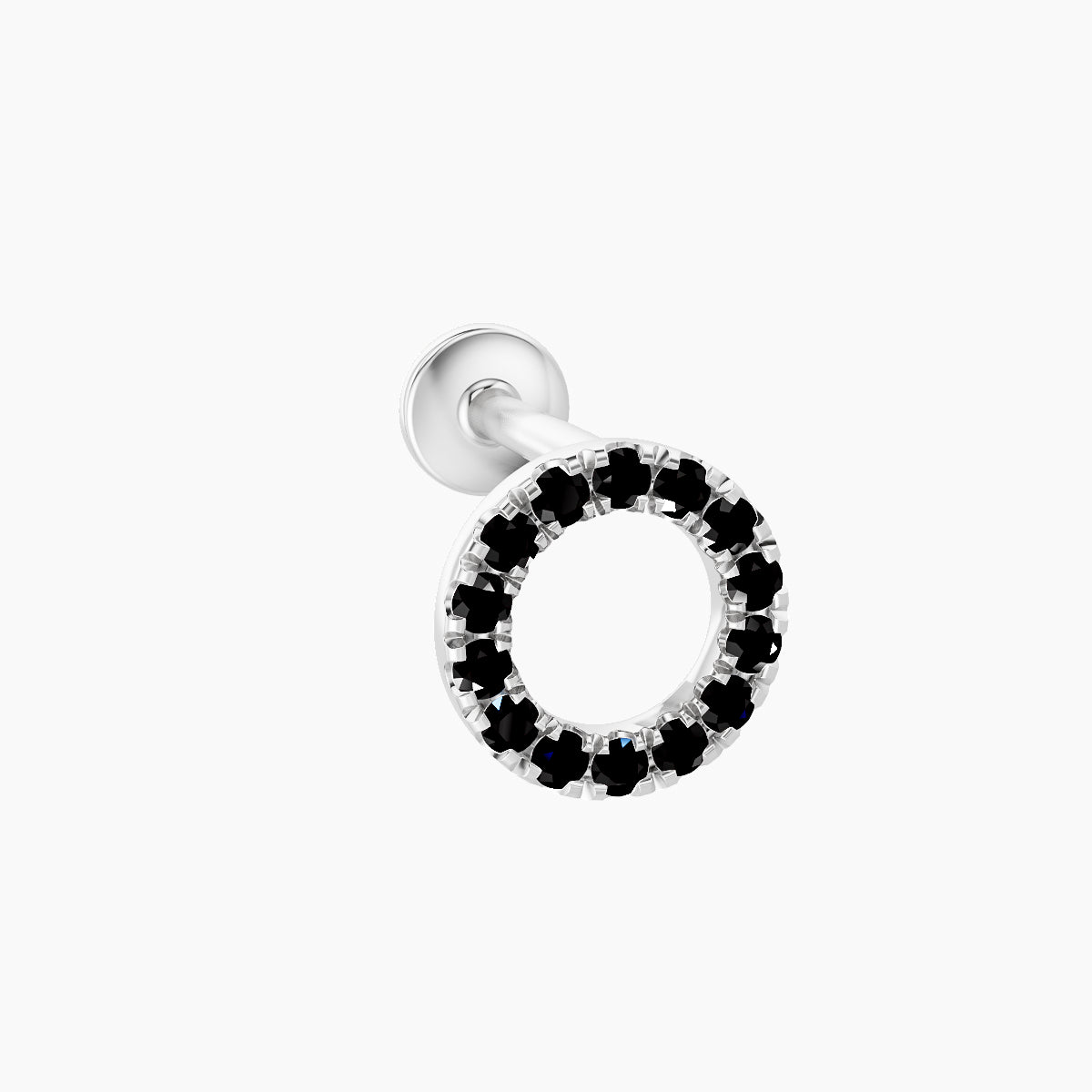 Sulis | 18k White Gold 6.5 mm 6.5 mm Black Diamond Piercing