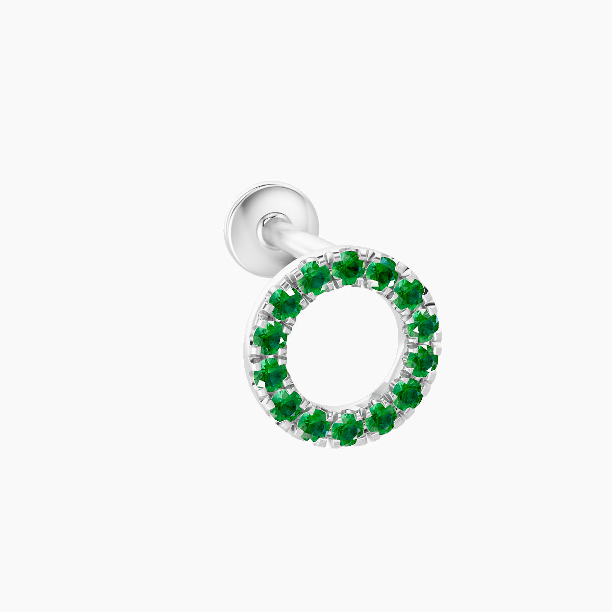 Sulis | 18k White Gold 6.5 mm 6.5 mm Emerald Piercing