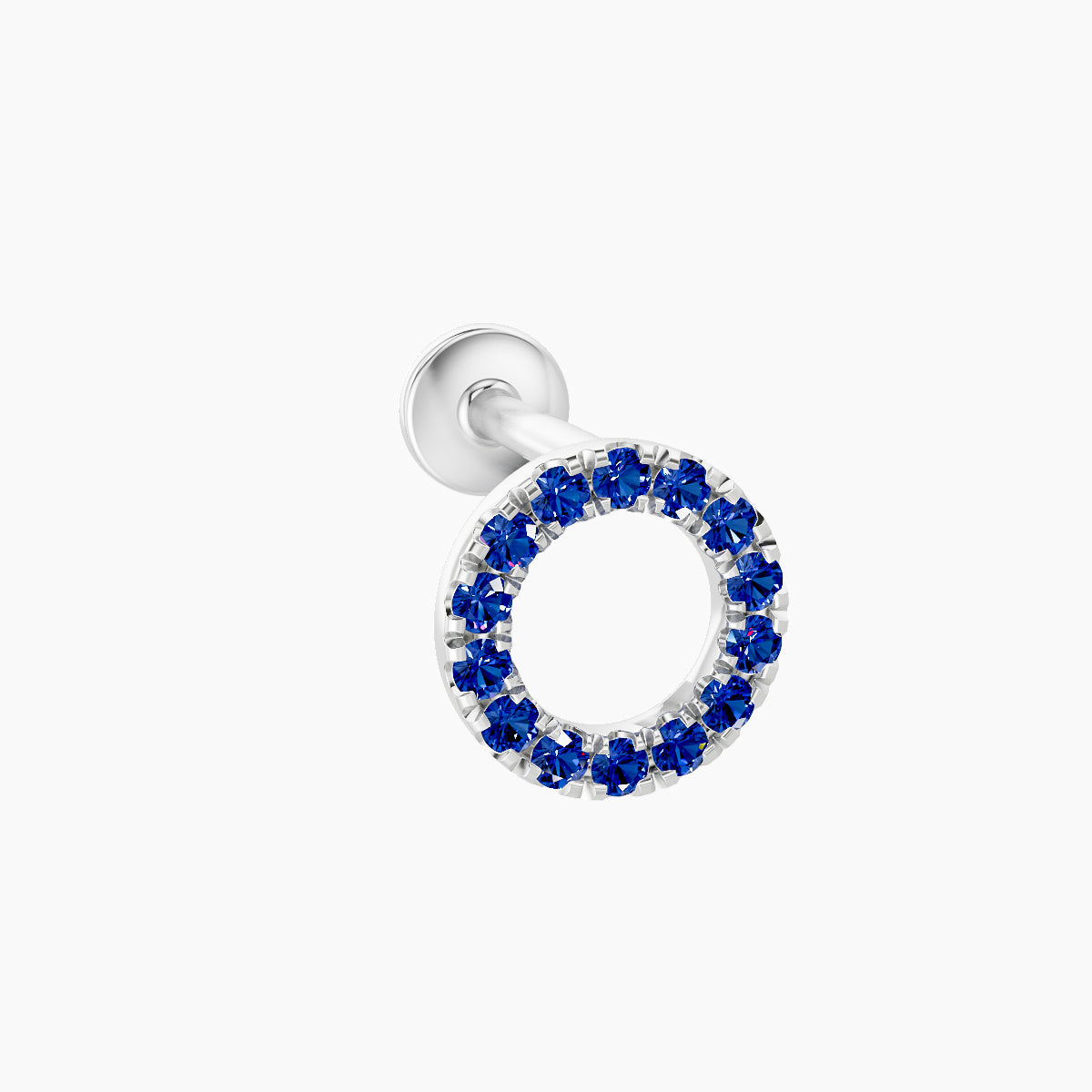 Sulis | 18k White Gold 6.5 mm 6.5 mm Sapphire Piercing