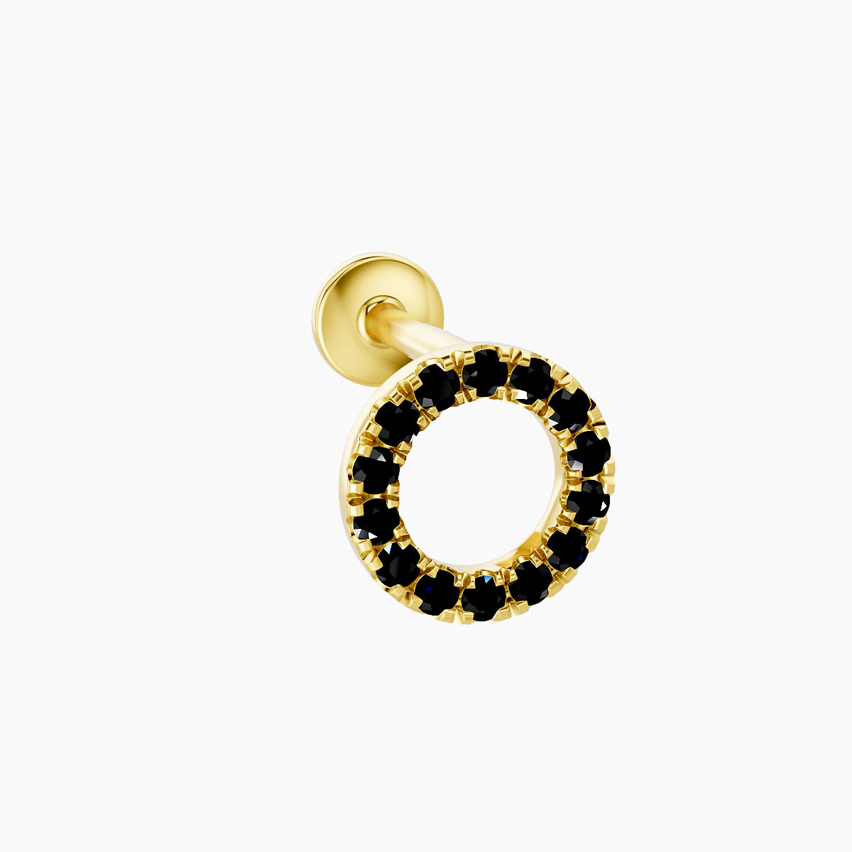 Sulis | 18k Yellow Gold 6.5 mm 6.5 mm Black Diamond Piercing