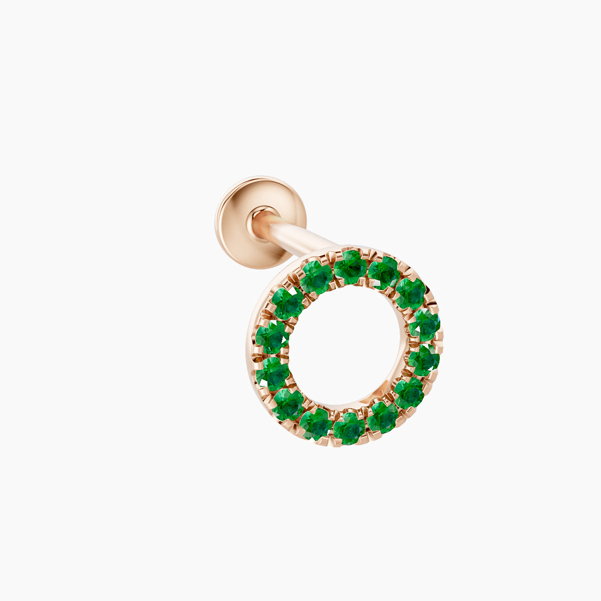 Sulis | 18k Rose Gold 8 mm 6.5 mm Emerald Piercing