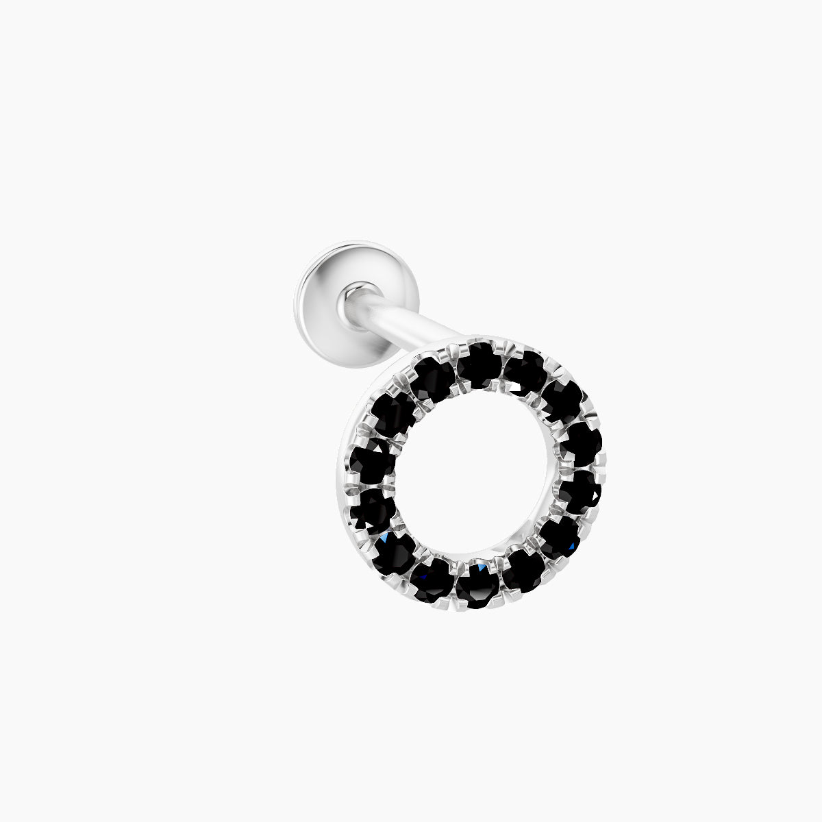 Sulis | 18k White Gold 8 mm 6.5 mm Black Diamond Piercing