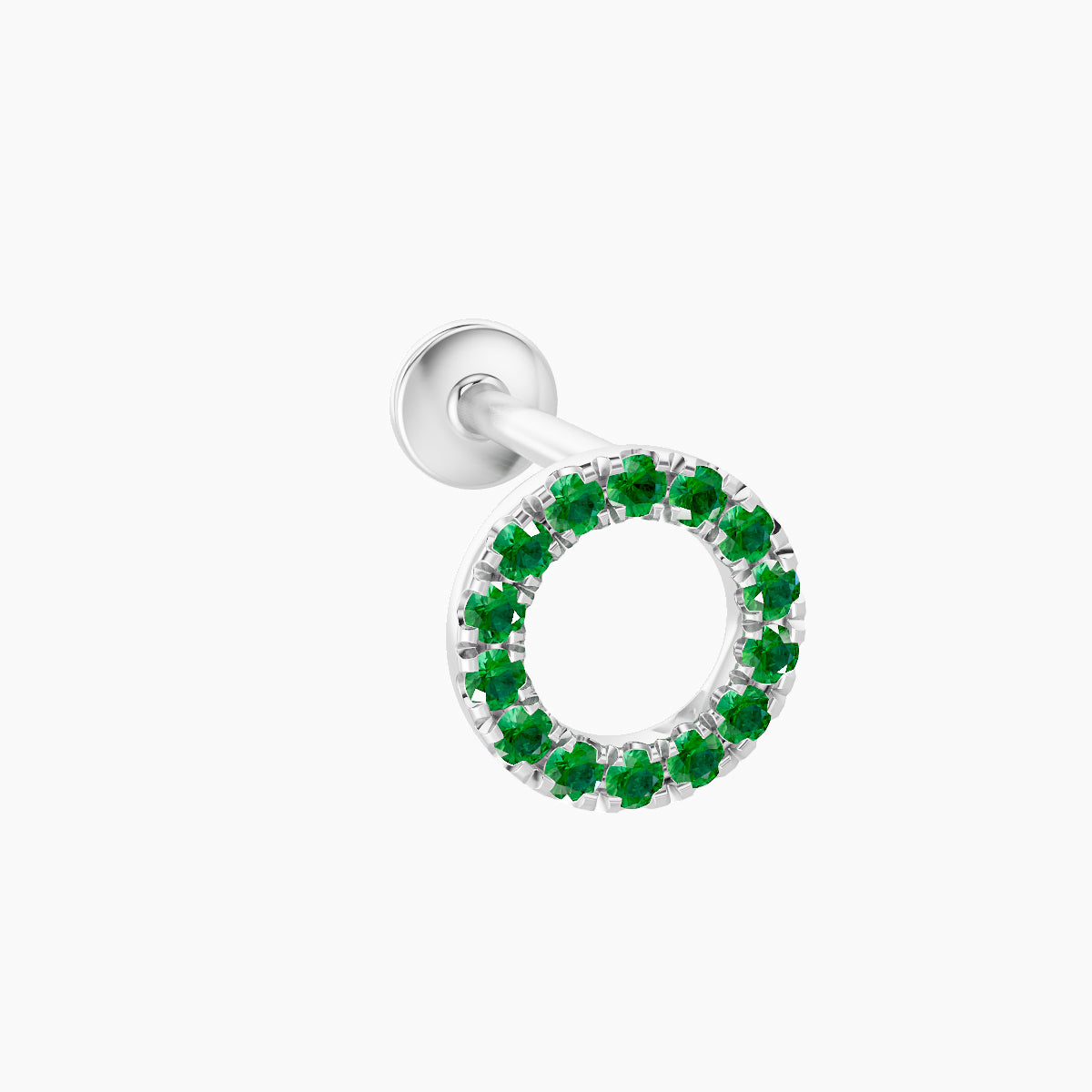 Sulis | 18k White Gold 8 mm 6.5 mm Emerald Piercing