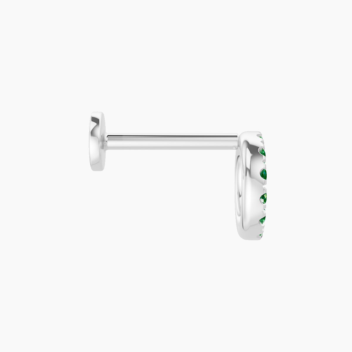 Sulis | 18k White Gold 8 mm 6.5 mm Emerald Piercing