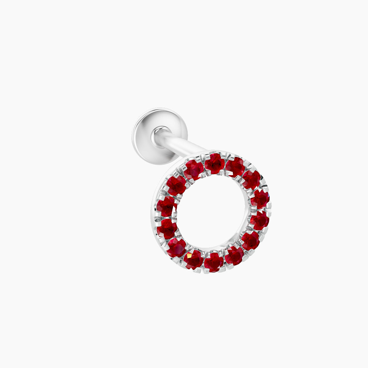 Sulis | 18k White Gold 8 mm 6.5 mm Ruby Piercing