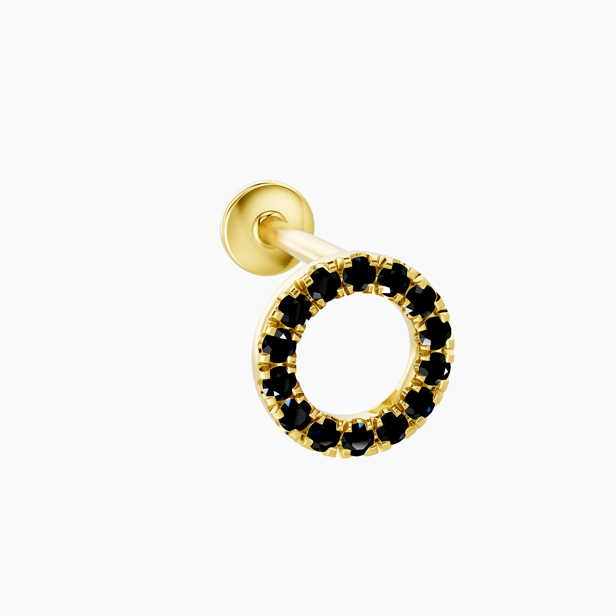 Sulis | 18k Yellow Gold 8 mm 6.5 mm Black Diamond Piercing