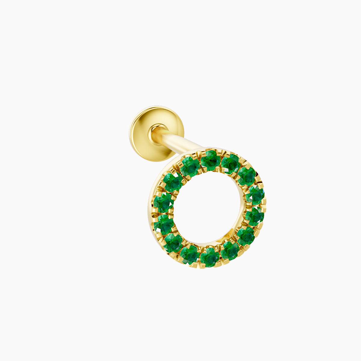 Sulis | 18k Yellow Gold 8 mm 6.5 mm Emerald Piercing