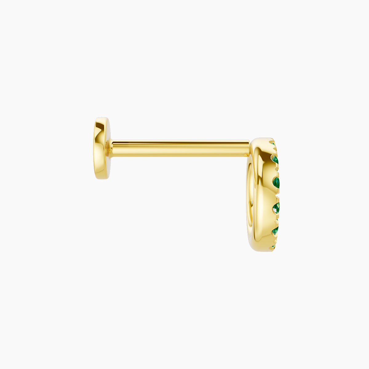 Sulis | 18k Yellow Gold 8 mm 6.5 mm Emerald Piercing