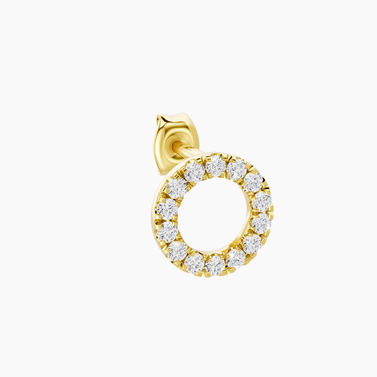 Sulis | 18k Yellow Gold 6.5 mm Diamond Earring