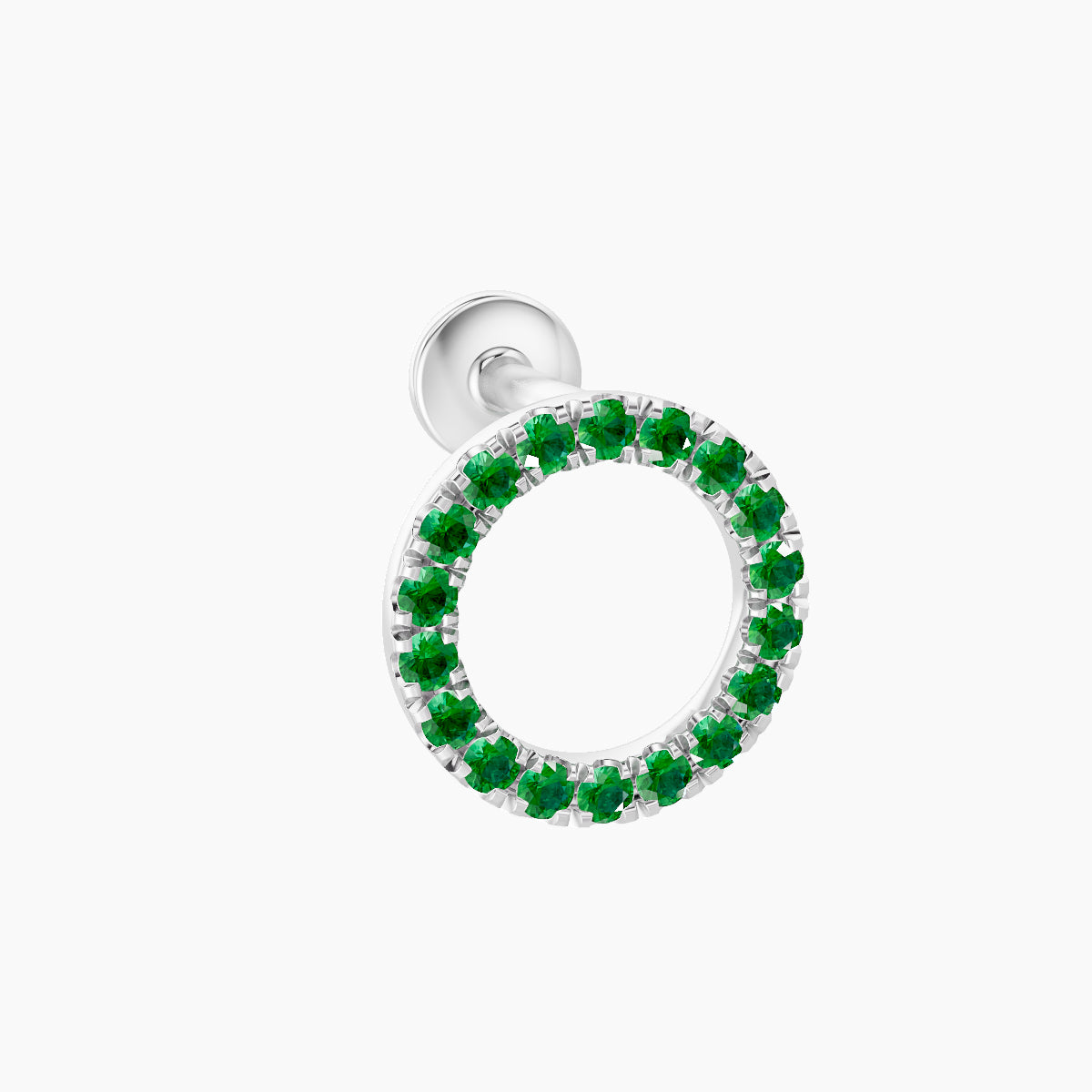 Sulis | 18k White Gold 5 mm 8 mm Emerald Piercing