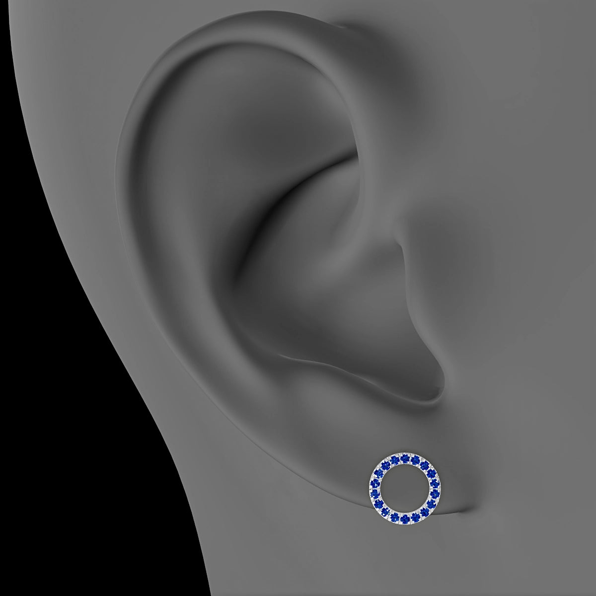 Sulis | 18k White Gold 5 mm 8 mm Sapphire Piercing