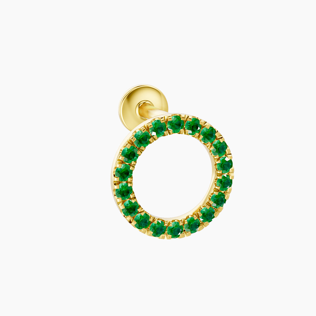 Sulis | 18k Yellow Gold 5 mm 8 mm Emerald Piercing