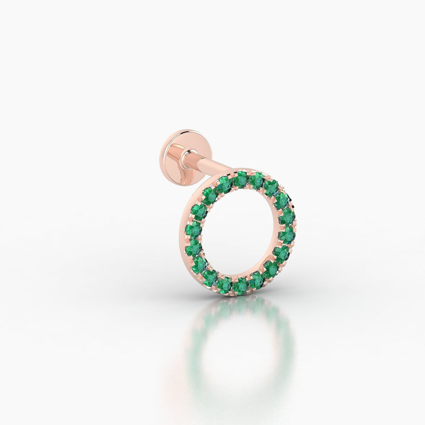 Sulis | 18k Rose Gold 8 mm 5 mm Emerald Piercing