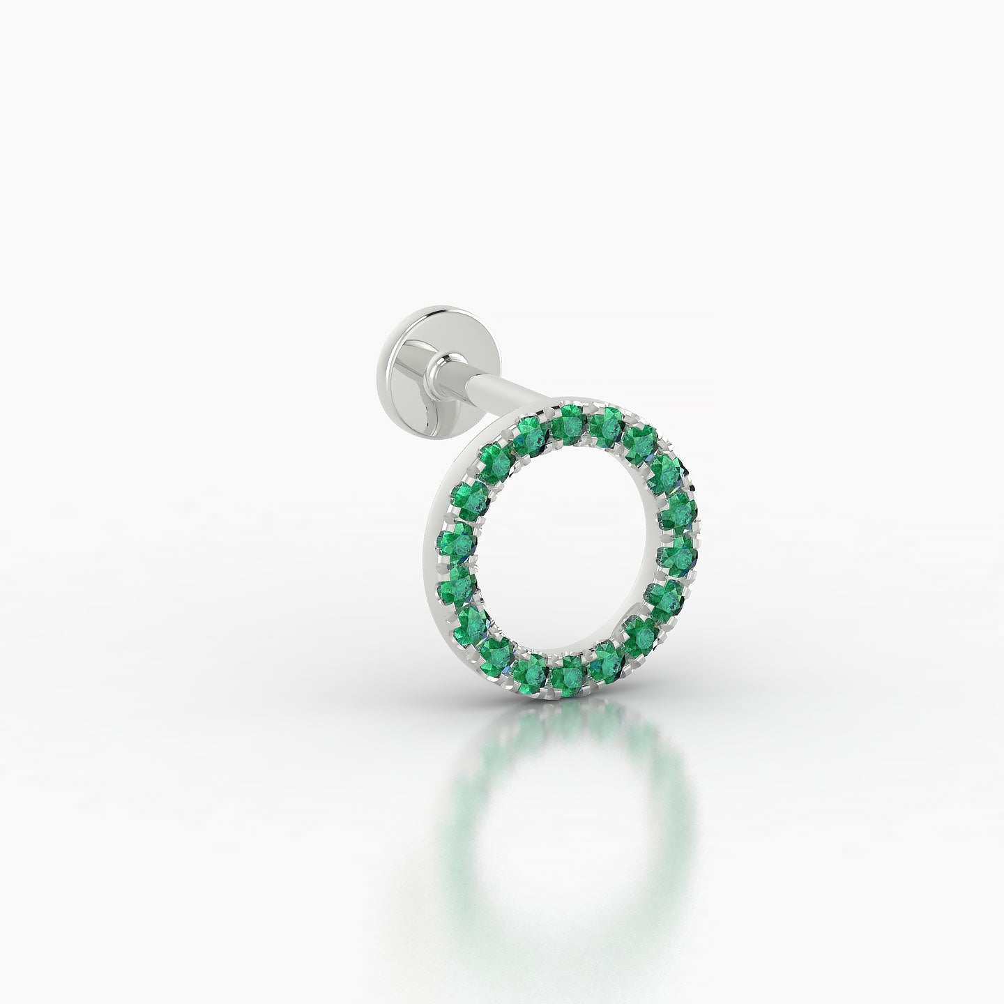 Sulis | 18k White Gold 8 mm 5 mm Emerald Piercing