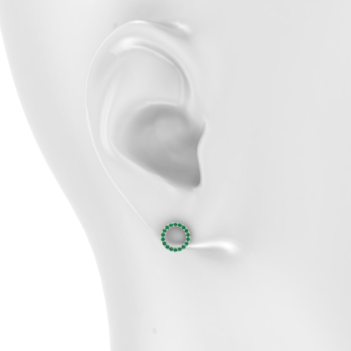 Sulis | 18k White Gold 8 mm 5 mm Emerald Piercing