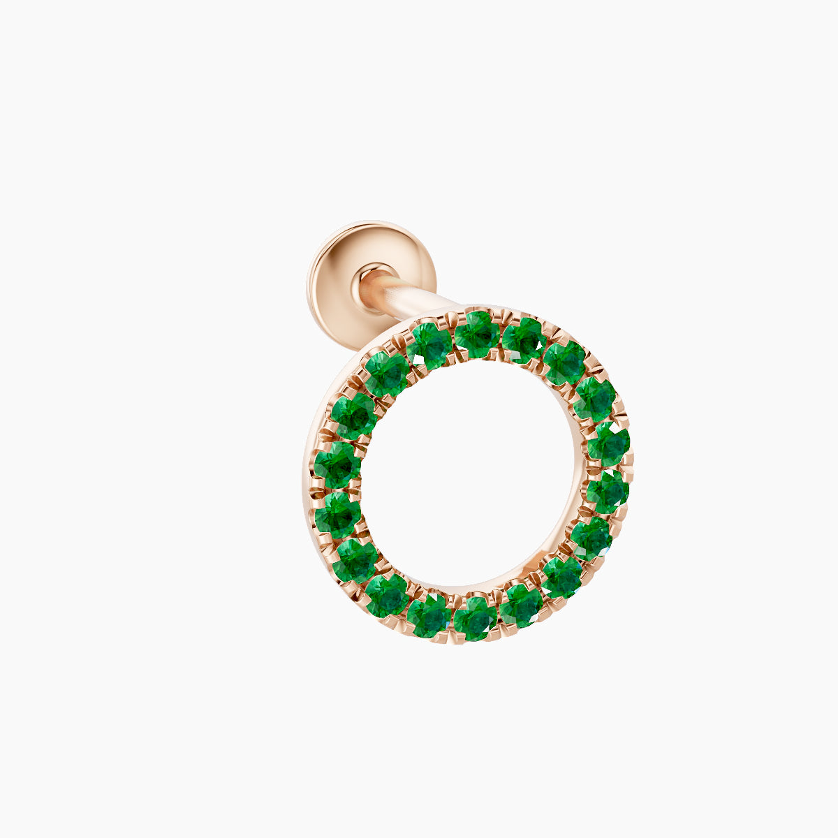 Sulis | 18k Rose Gold 6.5 mm 8 mm Emerald Piercing