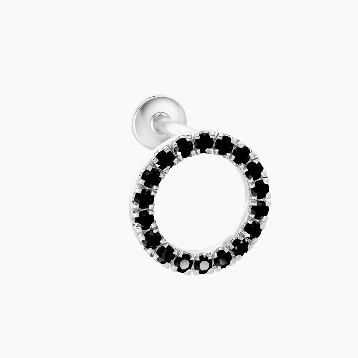 Sulis | 18k White Gold 6.5 mm 8 mm Black Diamond Piercing
