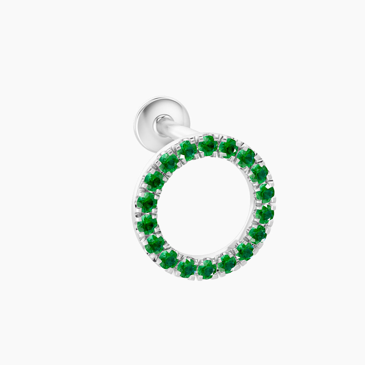 Sulis | 18k White Gold 6.5 mm 8 mm Emerald Piercing