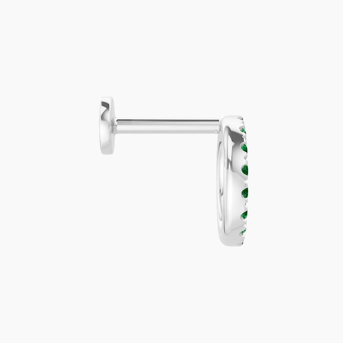 Sulis | 18k White Gold 6.5 mm 8 mm Emerald Piercing
