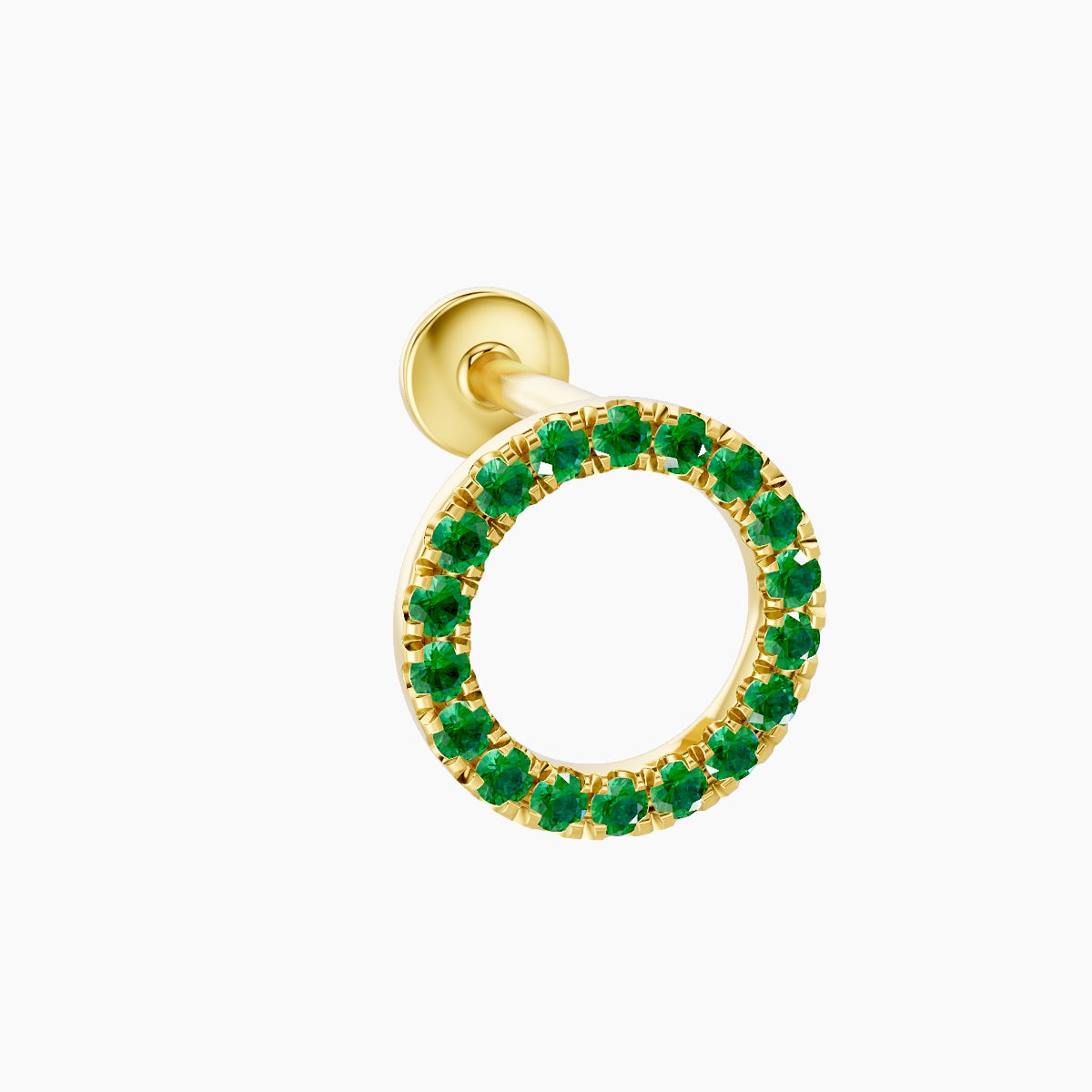 Sulis | 18k Yellow Gold 6.5 mm 8 mm Emerald Piercing