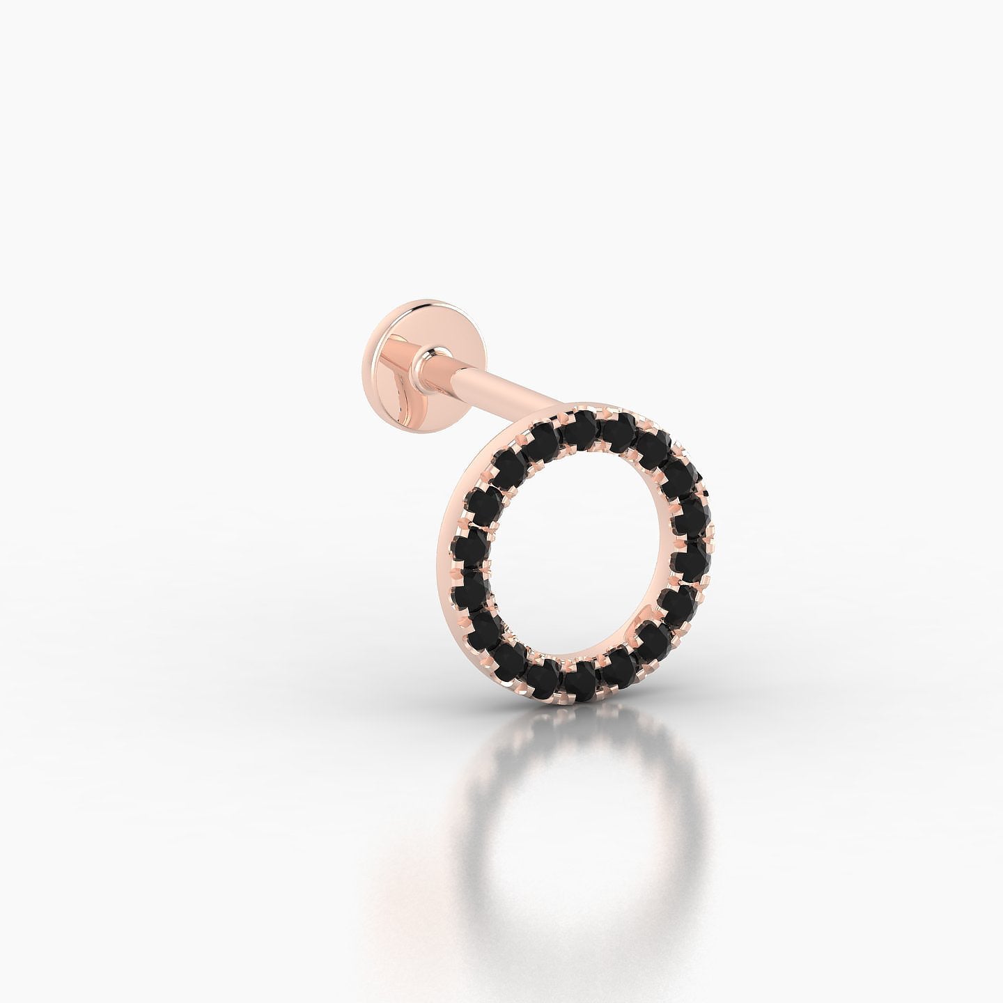 Sulis | 18k Rose Gold 8 mm 6.5 mm Black Diamond Piercing