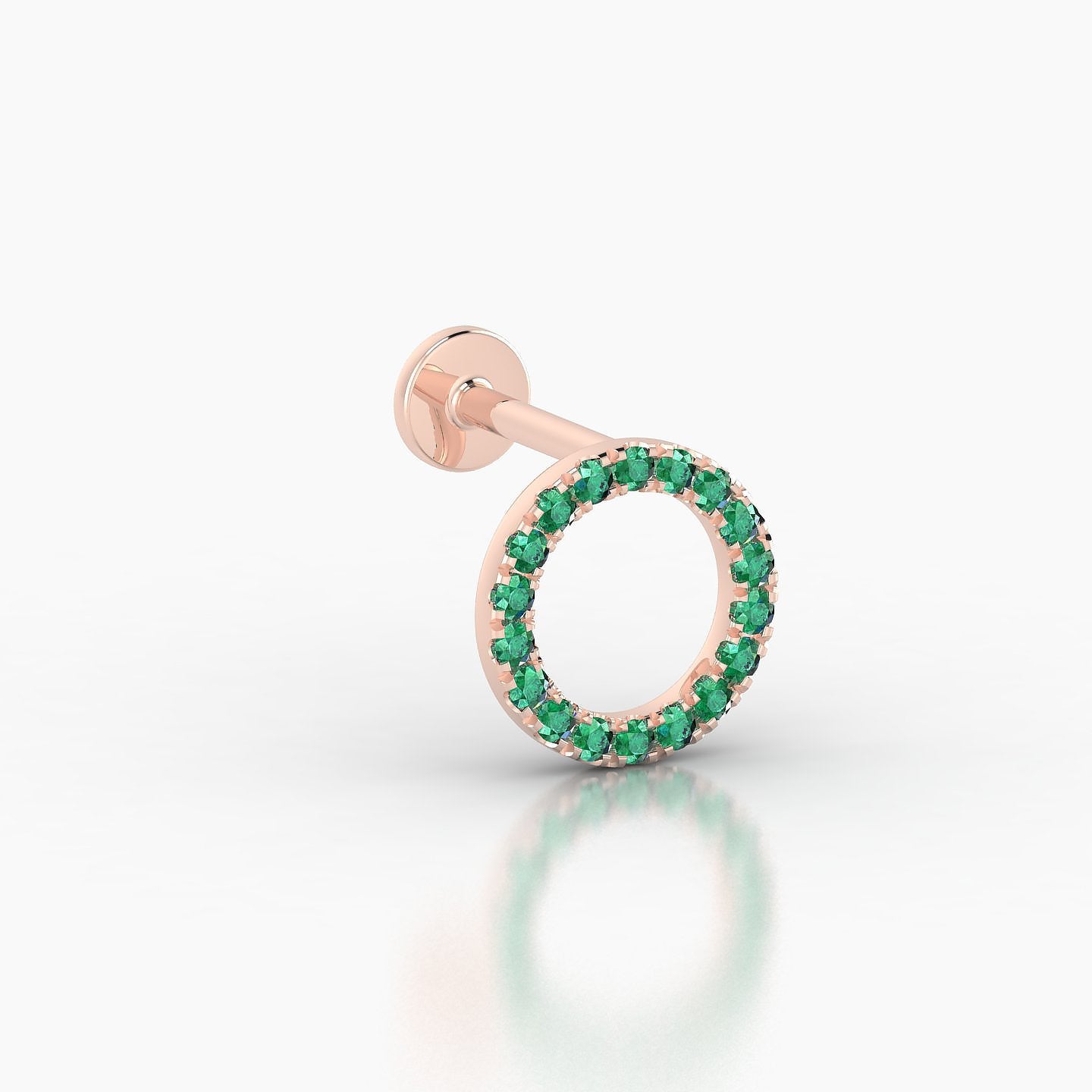 Sulis | 18k Rose Gold 8 mm 6.5 mm Emerald Piercing