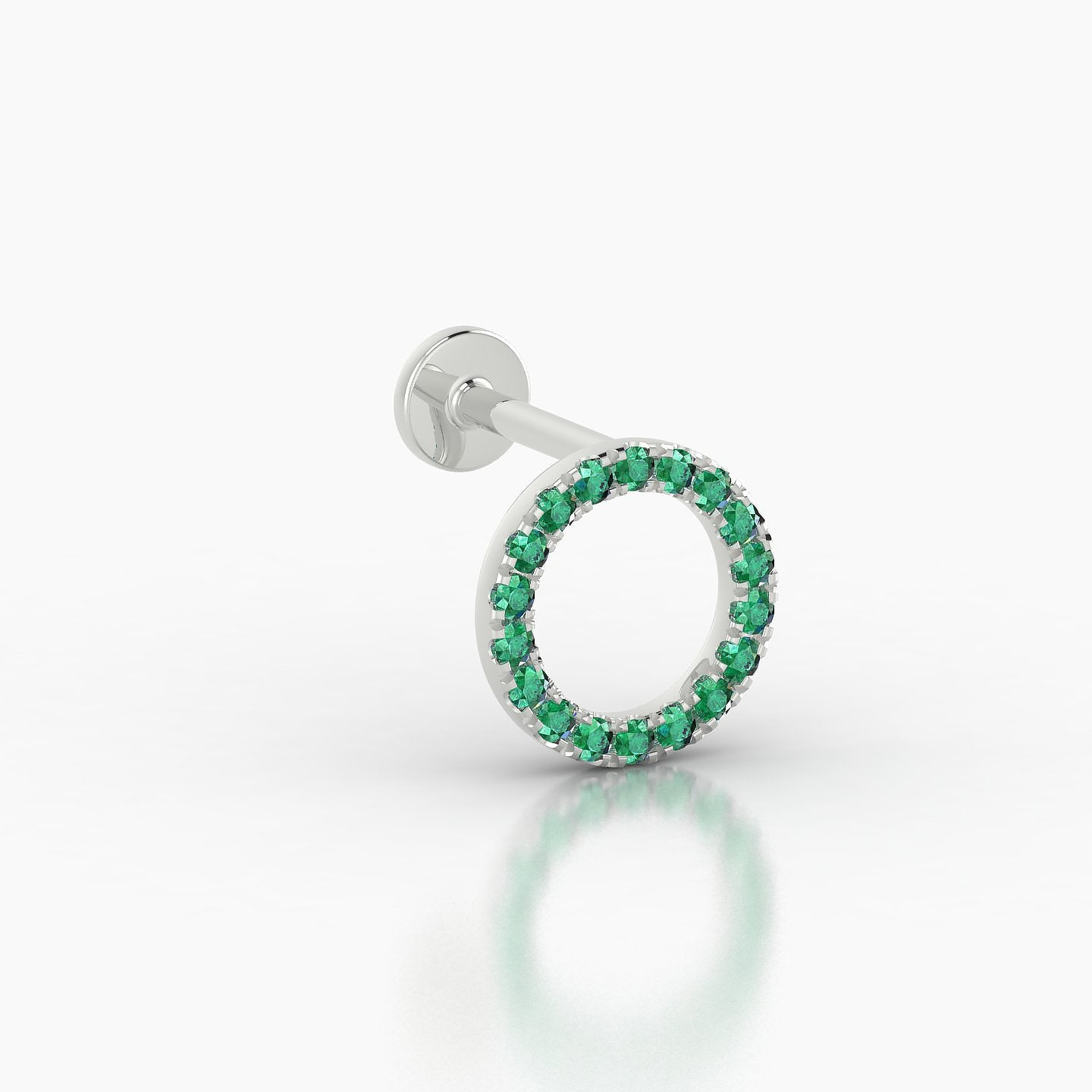 Sulis | 18k White Gold 8 mm 6.5 mm Emerald Piercing
