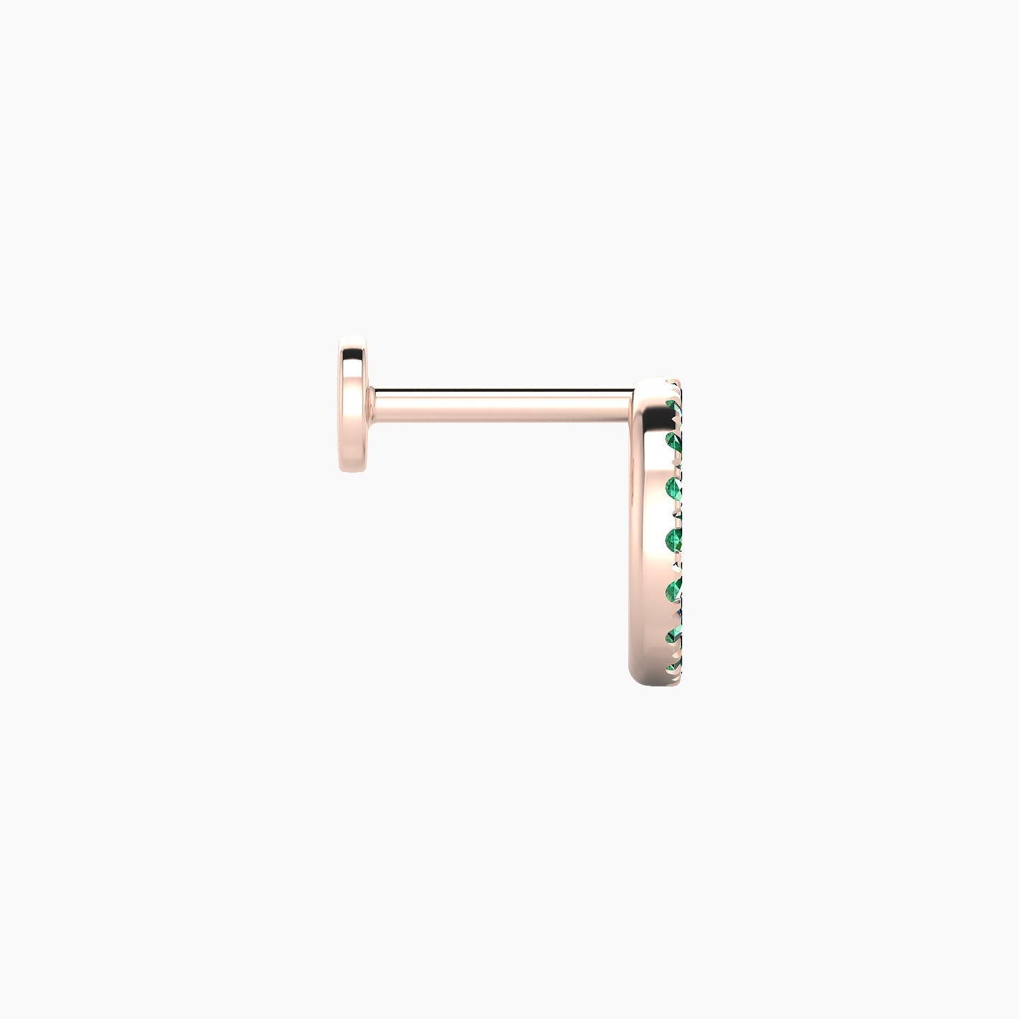 Sulis | 18k Rose Gold 8 mm 6.5 mm Emerald Piercing
