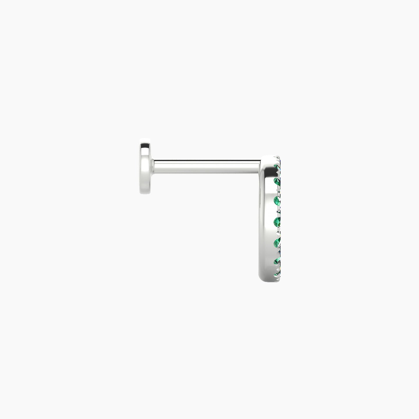 Sulis | 18k White Gold 8 mm 6.5 mm Emerald Piercing