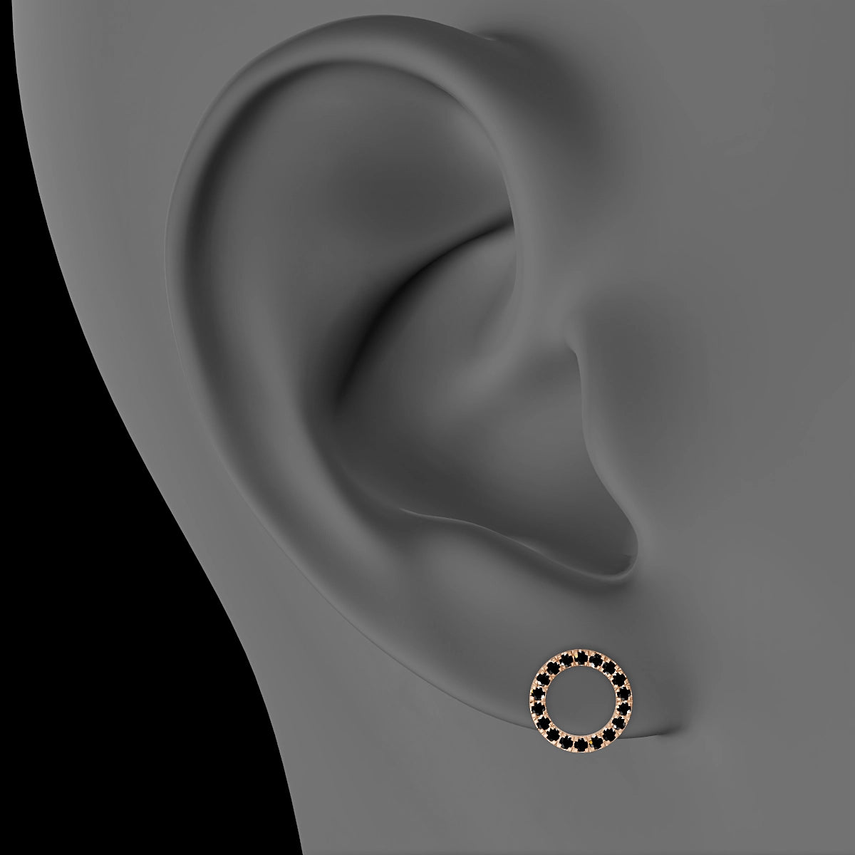 Sulis | 18k Rose Gold 8 mm 8 mm Black Diamond Piercing