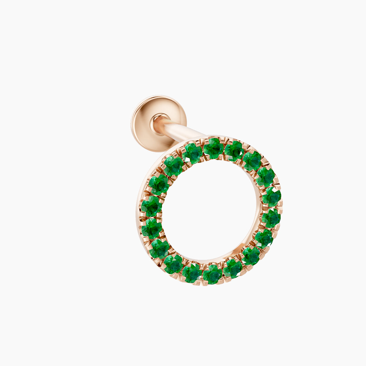 Sulis | 18k Rose Gold 8 mm 8 mm Emerald Piercing