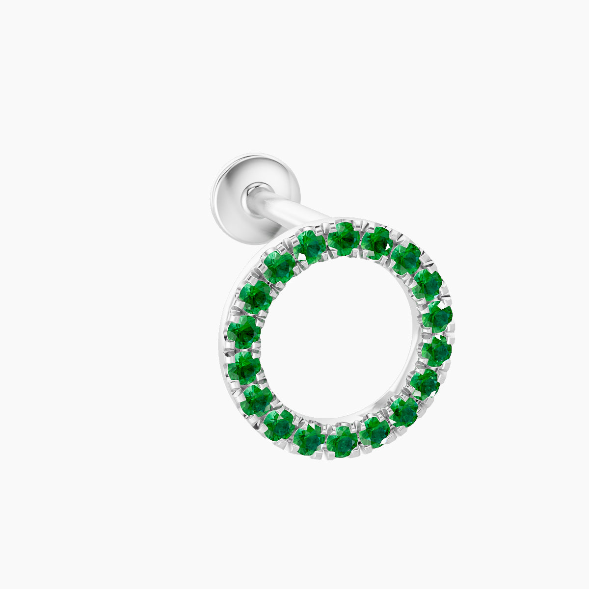 Sulis | 18k White Gold 8 mm 8 mm Emerald Piercing