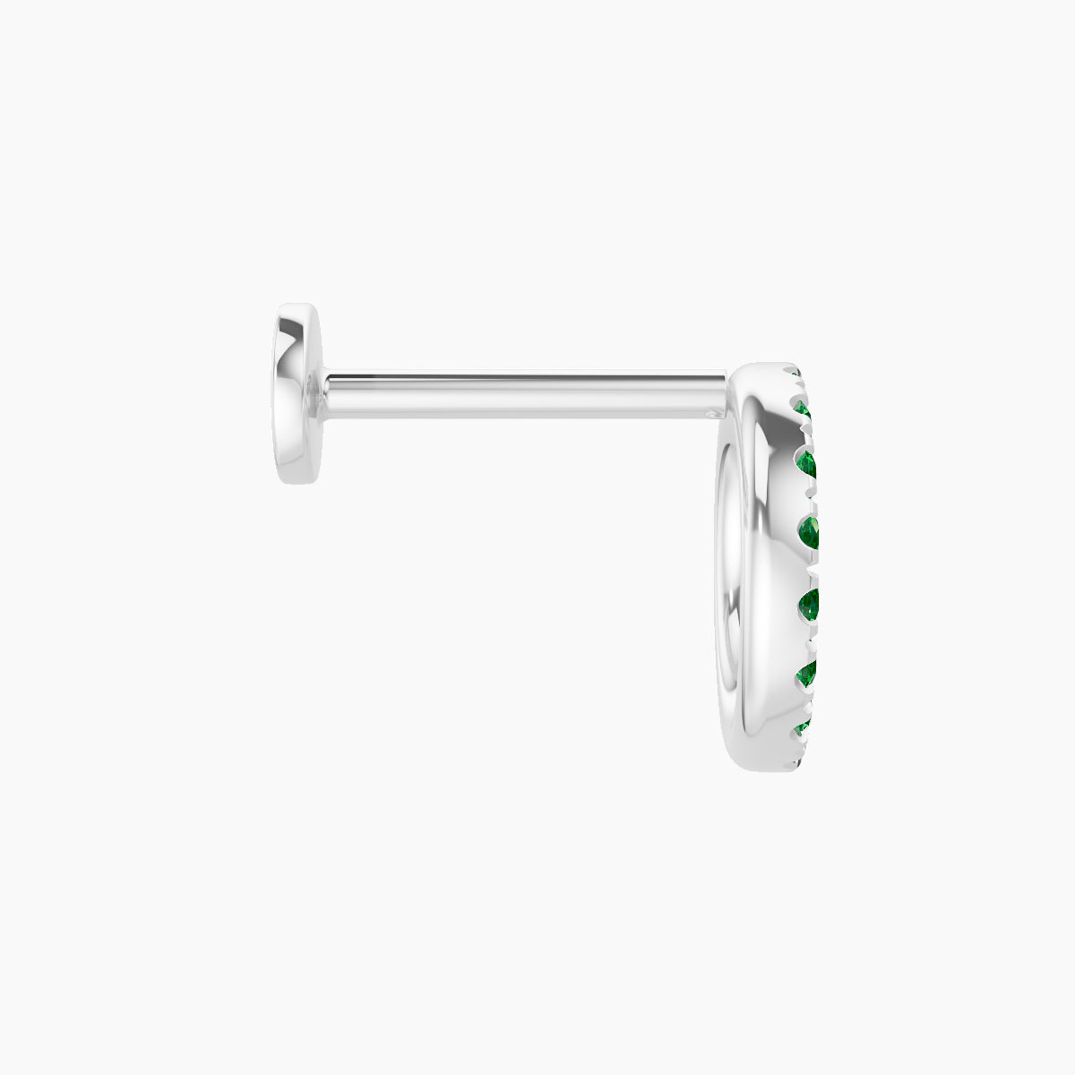 Sulis | 18k White Gold 8 mm 8 mm Emerald Piercing