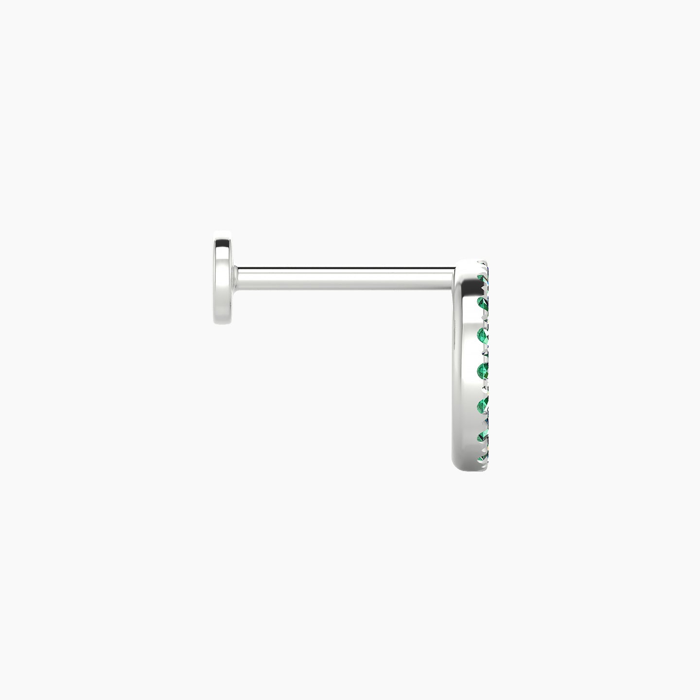 Sulis | 18k White Gold 8 mm 8 mm Emerald Piercing