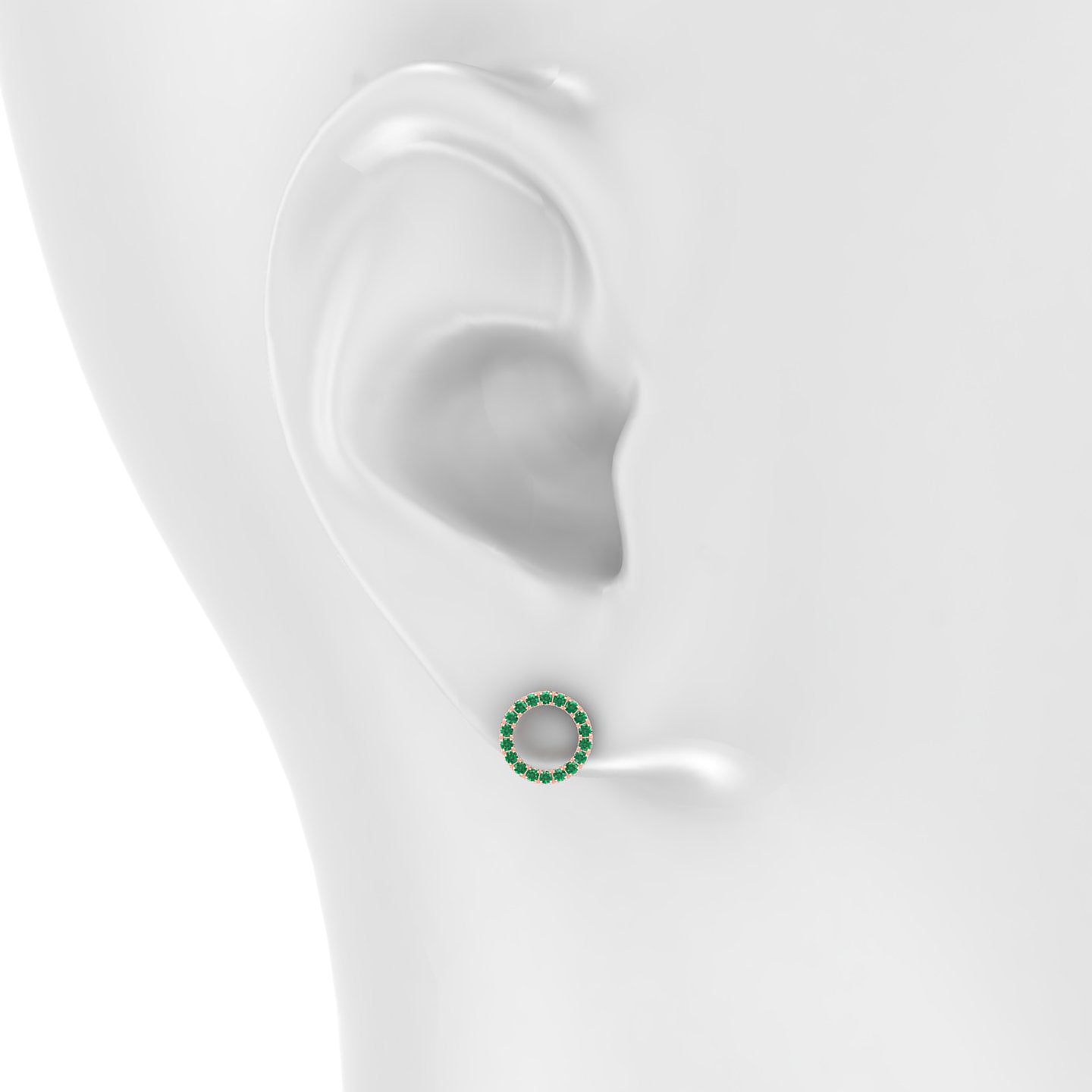 Sulis | 18k Rose Gold 8 mm 8 mm Emerald Piercing