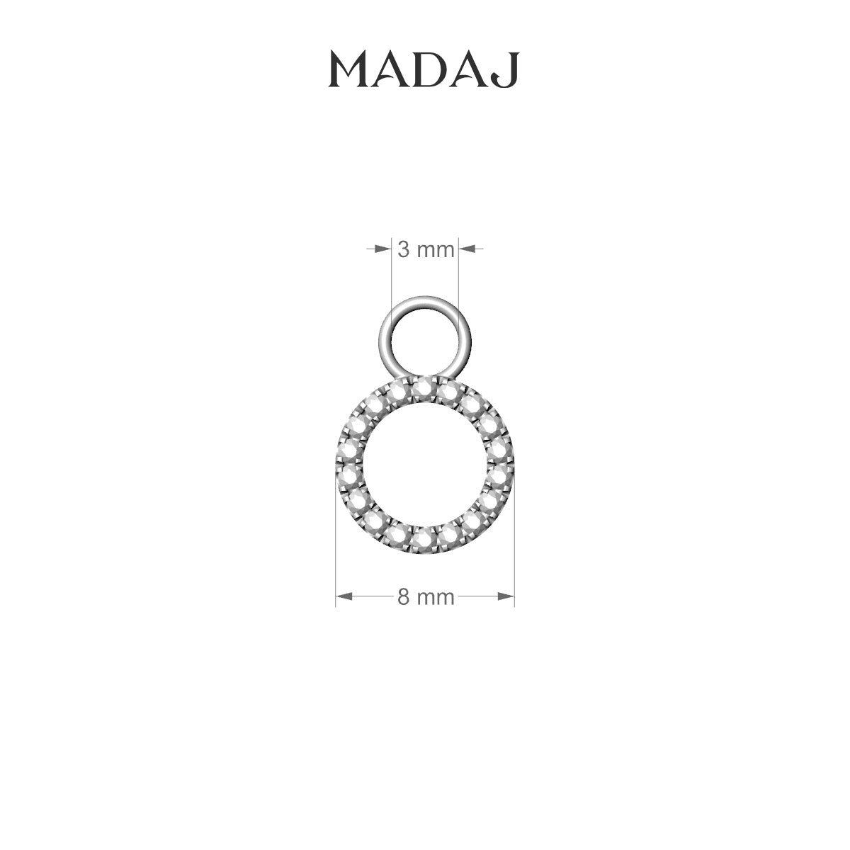 Sulis | 18k White Gold 8 mm Diamond Charm