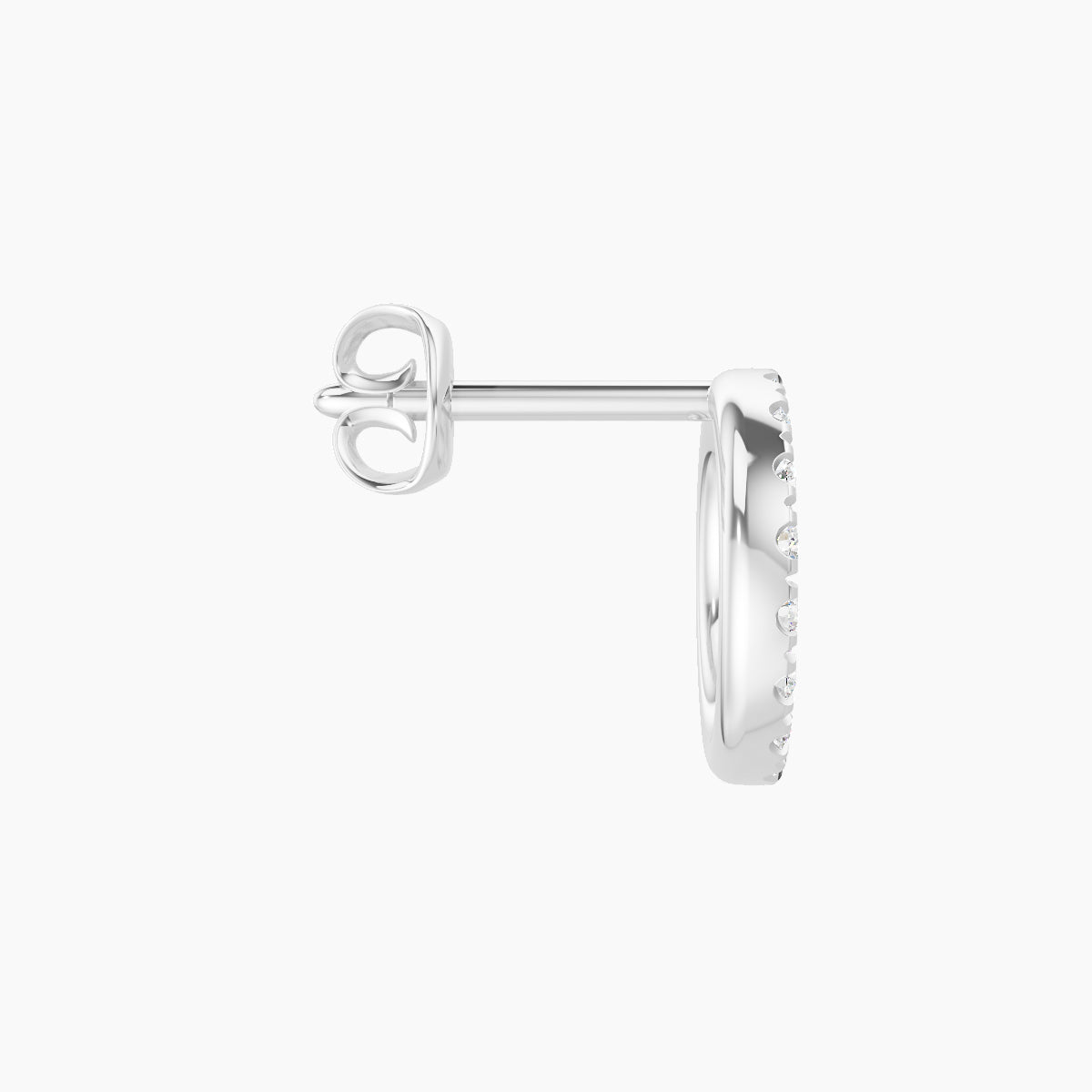 Sulis | 18k White Gold 8 mm Diamond Earring