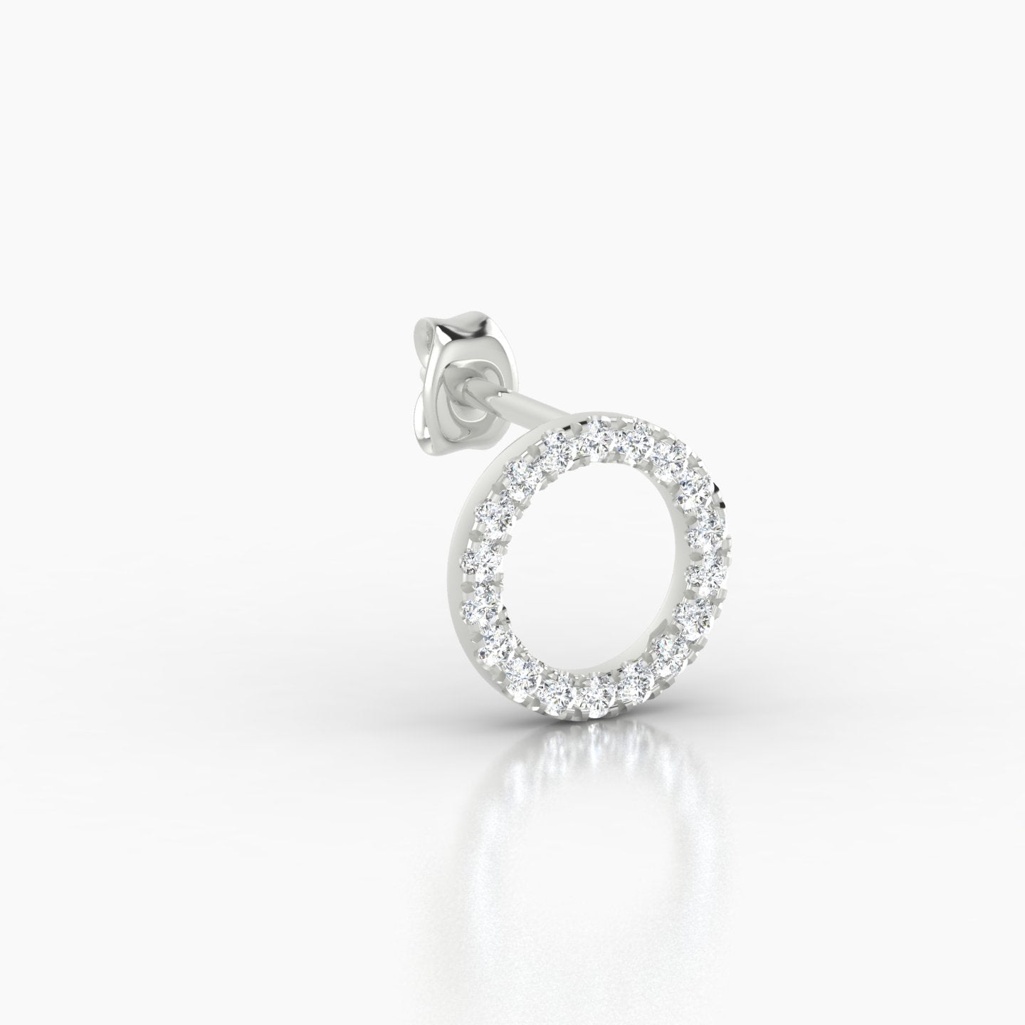 Sulis | 18k White Gold 8 mm Diamond Earring