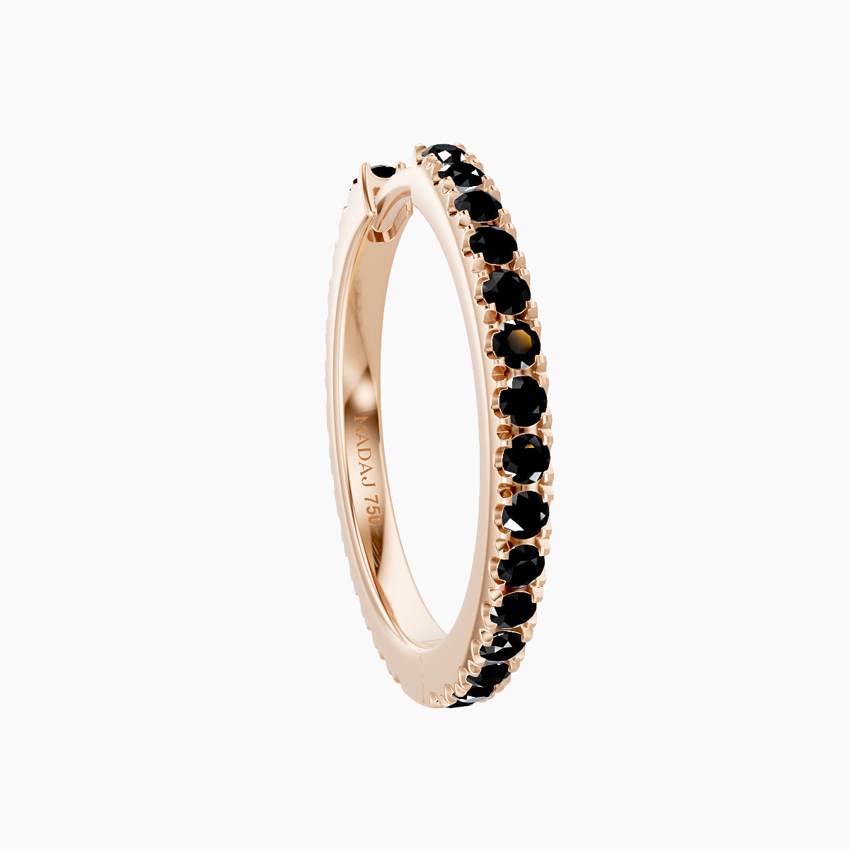 Terra | 18k Rose Gold 11 mm Black Diamond Hoop Piercing