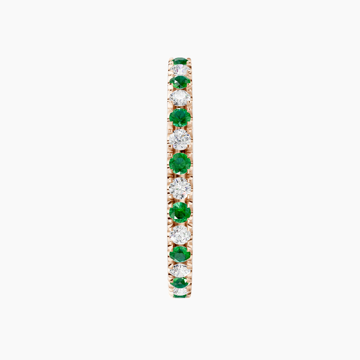 Terra | 18k Rose Gold 11 mm Emerald & Diamond Hoop Piercing